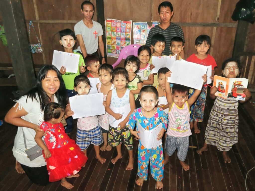 Kids at Eva May School in Myanmar